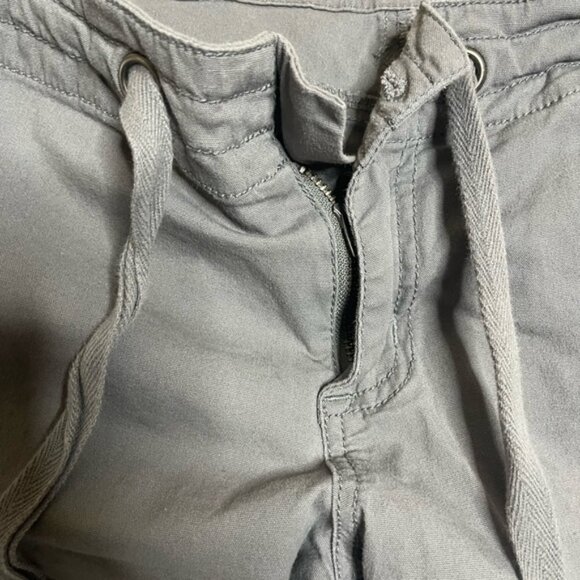 Prana Shorts Womens Size 8 Grey Canvas Outdoor Zip-Up Drawstring Active Casual - Picture 2 of 3